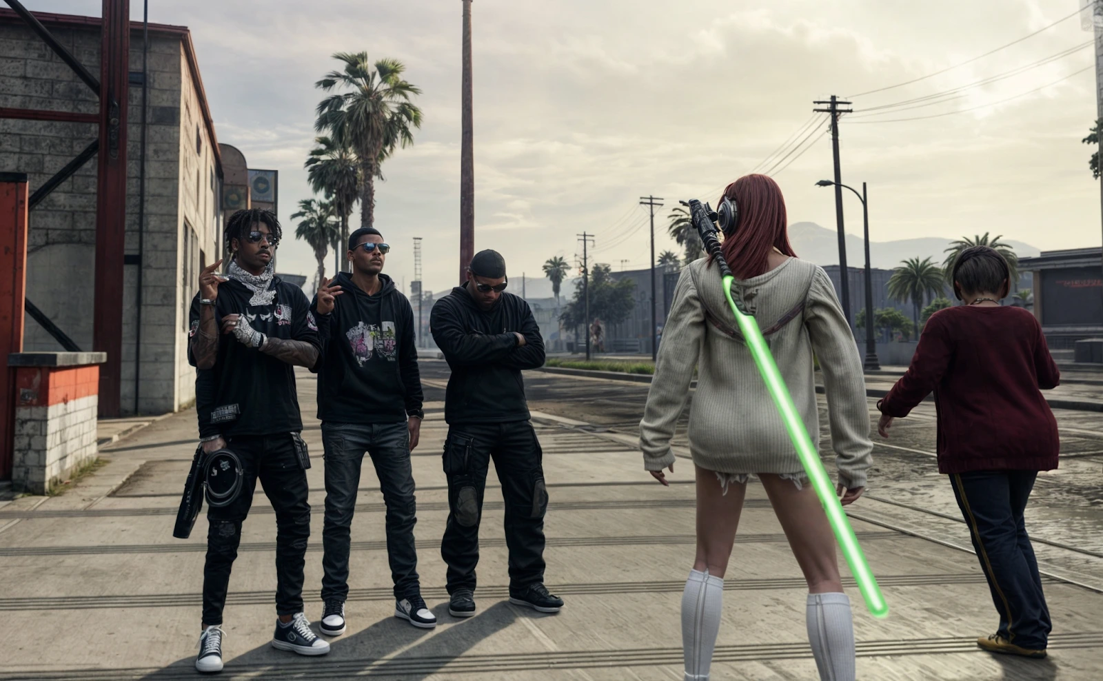 gangs hanging out and flexing